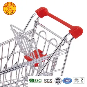 Shopping Trolley With Seat Hot Sale Metal Stainless Steel Supermarket Push Cart Foldable Mini Shopping Cart Shopping Trolley With Seat