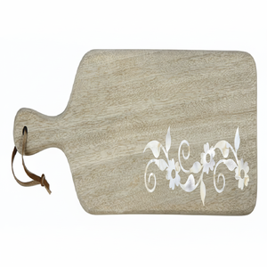 เขียงไม้สำหรับใช้ในครัวเขียงฝังเปลือกเขียงไม้บล็อกทำจากไม้ - Product Image 1