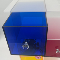 Table d'appoint de canapé personnalisée en acrylique, meuble de rangement coloré, table de chevet, présentoir en acrylique avec tiroir