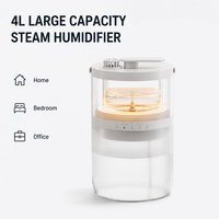 Humidificateur à vapeur de grande capacité 4L avec commande tactile LED pour la maison, la chambre à coucher, le bureau, l'humidification de l'air