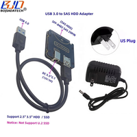 Tarjeta convertidora SFF-8482 SAS de 29 pines + cable de datos USB 3.0 + adaptador de fuente de alimentación CC de 12 V y 3 A para unidades de disco duro de 2,5 y 3,5 pulgadas