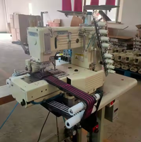 Machine à coudre industrielle QS-008UTC à 4/6/8/12 aiguilles, coupe automatique, pour pantalons de sport, ceinture élastique