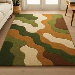Alfombra Moderna Hecha a Mano, Alfombra de Diseño Contemporáneo para Hogar, Oficina, Hotel, Disponible para la Venta - Product Image 2