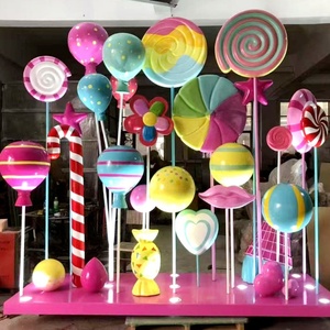 Escultura Gigante Personalizada de Corazón de Piruleta Arcoíris de Fibra de Vidrio con Lazo para Decoración de Parques al Aire Libre, Bodas, Cabinas de Fotos y Tiendas de Dulces - Product Image 4