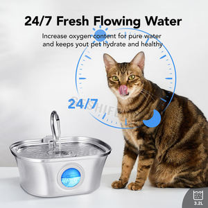 Dispensador de Agua para Mascotas de 3.2L con Carcasa de Acero Inoxidable, Fuente de Agua Inteligente con Circulación Automática y Ventana en Forma de O - Product Image 3