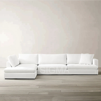 Mobilier d'intérieur de luxe confortable salon intérieur canapé sectionnel nuage canapé en tissu blanc en forme de L