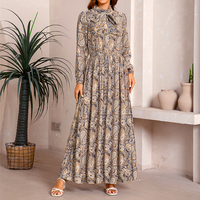 Nouvelle Robe Femme Imprimé Noix de Cajou Rétro 2026 – Tenue de Vacances Élégante Style Européen, Jupe Longue Évasée à Taille Cintrée pour Rendez-vous