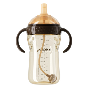 Fabricante de Youkebei, Gel de sílice sin BPA y Copa PPSU para niños pequeños, botella de entrenamiento a prueba de derrames con pico y pajita - Product Image 1