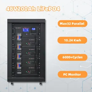 Bateria Lifepo4 51,2v 48v 200ah 300ah 15kwh inversor solar recarregável Lfp4 Akku bateria de íon de lítio