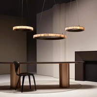 Lustre en albâtre, luminaires suspendus circulaires, lampes de chambre à coucher de luxe, éclairage moderne