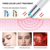 Stylo de massage oculaire chauffant portable, appareil de massage des yeux chaud, instrument de soin des yeux pour l'application d'essence faciale