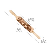 Rouleau à pâtisserie en bois de hêtre à motif sapin de Noël pour gaufrage de fondant et biscuits, écologique et de haute qualité