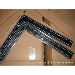 Regla de ángulo recto de metal negro de 400 mm para carpintería y construcción, herramienta de medición - Product Image 1