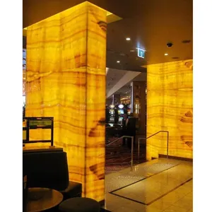 Fabrika fiyat tasarım lüks doğal sarı oniks levha bar sayacı arka plan duvar için şeffaf panel