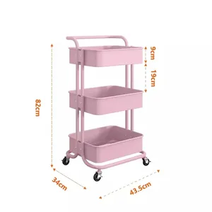 Chariot de rangement multifonction en acier au carbone pour outils de beauté, chariot de manucure pour salon, support de rangement pour coiffure et SPA - Product Image 2