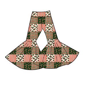 Pantalones de <span class=keywords><strong>Campana</strong></span> para Niñas con Estampado Navideño Personalizado, Pantalones de Cintura Alta de Tela Suave de Bambú para Bebés y Niños - Product Image 5