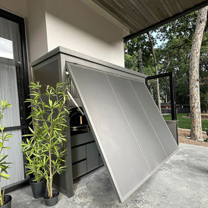 مطبخ خارجي جديد مغلق مع سقيفة تعمل بالغاز والفحم تعمل من الفولاذ المقاوم للصدأ في الهواء الطلق جراب مطبخ للشواء مع فرن بيتزا وحوض - Product Image 2