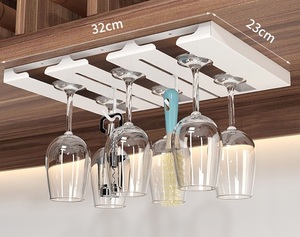Simplicity Hanging Shelving Goblet Hanger <strong>Wine</strong> Glass <strong>Rack</strong> Stainless Steel Large Capacity Goblet Hanger Hanging Shelf - Product Image 2
