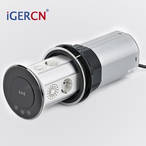 Akıllı Ev WiFi Uzaktan Kumandalı Pop-Up Masaüstü Priz 6 AC Çıkışlı 16A Endüstriyel Kullanım NFC SDK IP65 Alüminyum Alaşımlı Gümüş CE - Product Image 3