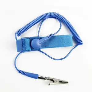 Bracelet élastique antistatique ESD bleu réglable pour atelier de salle blanche pour l'industrie électronique