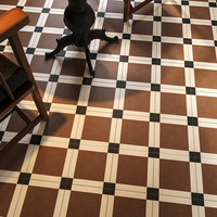 Carreaux de sol en céramique de style rétro, petits, 300x300mm, 9mm d'épaisseur, antidérapants, pour salle de bain, douche, balcon, sol intérieur