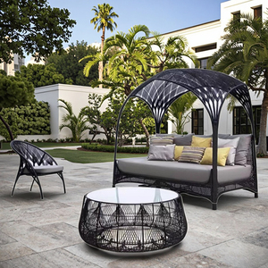 Lettino Prendisole Moderno Portatile in Metallo Inclinabile con Cuscini per Soggiorno, Cortile e Piscina/Spiaggia - Product Image 2