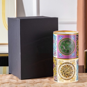 Customized Art Deco Luxury Transparent Ceramic Bone China Tabletop Vase for Anniversary with <b>Gift</b> <b>Box</b> - Product Image 3