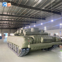 Modèle de char gonflable décoratif d'extérieur, véhicule de simulation gonflable personnalisé