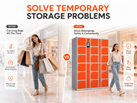 Serrure électronique intelligente à 8 portes avec écran tactile, armoire sécurisée en libre-service, étanche, certifiée CE pour centre commercial, école, bureau, salle de sport