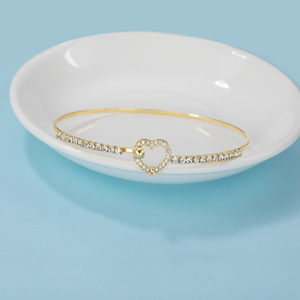 Pulsera de Aleación con Dijes de Cristal, Estilo Romántico, Chapada en Plata/Oro Rosa, para Mujer, Joyería de Moda 2021 - Product Image 2