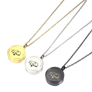 Energinox Melingkar Beberapa Kremasi Perhiasan Personalisasi Hewan Peliharaan Anjing Cetak Abu Stainless Steel Pet Guci Kalung - Product Image 1