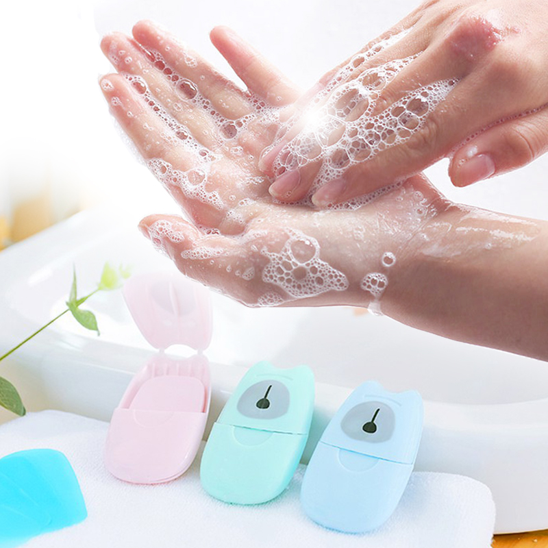 50 шт мини-мыло портативный бумажный пакет для мытья рук коробка путешествия удобный одноразовый в штучной упаковке бумажная Ароматические ломтик листов