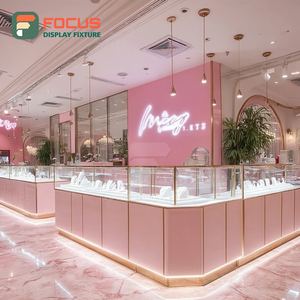 Luxury Custom Jewelry Store Fixtures Manufacturer Wood <b>Frame</b> Jewelry Shop Showcase Cabinet - Product Image 6