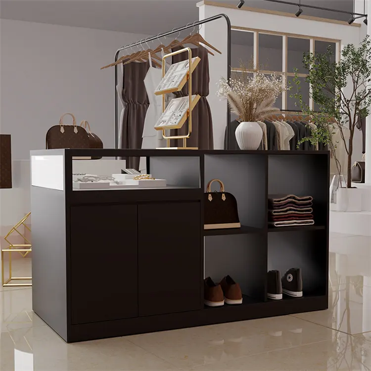 CIRI Wholesale Luxury Clothing Store Display Stands Store Garment Clothing Racks Gold Display Clothes Rack For Clothing Store