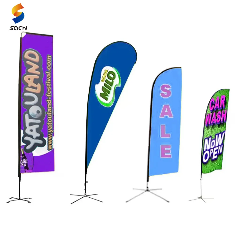 आउटडोर कस्टम थीम्ड व्यापार विज्ञापन पंख झंडा बैनर