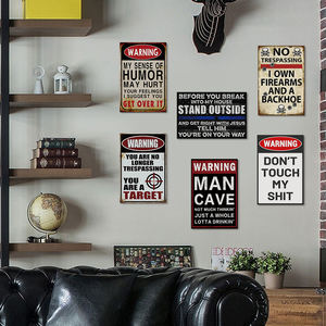 ห้ามคนโง่เข้ามาเกินจุดนี้ ป้ายโลหะวินเทจ โปสเตอร์โลหะ ตกแต่งผนังบาร์ คลับ ผับ ห้องนั่งเล่น คาเฟ่ ป้ายโลหะเตือน - Product Image 4