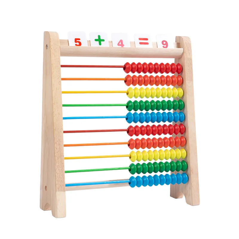 Crianças Brinquedo Educativo Crianças Ábaco De Madeira 10 Cores Arco-íris Matemática Aprendizagem Contando Contas Ábaco Montessori Brinquedo Para Crianças