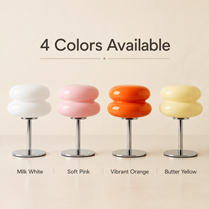 Wholesale Aesthetic Bedside <strong>Table</strong> <strong>Lamp</strong> for Cafe Room Decor Bauhaus Style Chrome Desk Light <strong>Funky</strong> Orange Glass Mushroom <strong>Lamp</strong> - Product Image 1