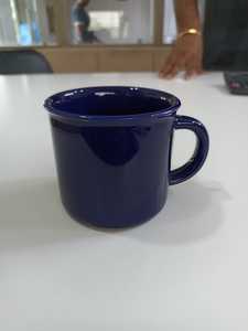 Blue <b>Enamel</b> Ceramic Coffee <b>Mug</b> Custom Logo Reusable Drinkware for Office Home Camping Gift - Product Image 1