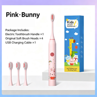 Brosse à dents électrique ultrasonique pour enfants, poils souples, entièrement automatique, portable, mignonne, dessin animé, brosse de nettoyage des dents pour enfants