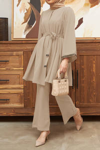 Vêtements pour femmes musulmanes pour le commerce extérieur, Europe et États-Unis, <span class=keywords><strong>veste</strong></span> ample à repasser, pantalon évasé, costume - Product Image 2