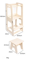Tour d'apprentissage Montessori en cristal, table de lavage pour bébé, échelle, tabouret, marchepied, table de lavage, escalier