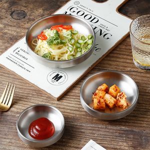 DFHS1 Plato para Salsas de Doble Pared de Acero Inoxidable 304, Vajilla Coreana, Tazón para Kimchi - Product Image 4