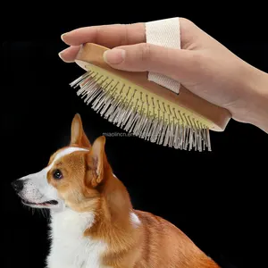 Top Quality Custom Logo Wooden Long Pin Cat Hair Brush Pet Dog Grooming Slicker Brush