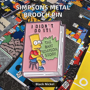 Simpsons Family Reading Books Broche de metal Pin Elegante negro Níquel fundido para Pin de solapa para ropa Accesorios de Año Nuevo - Product Image 2