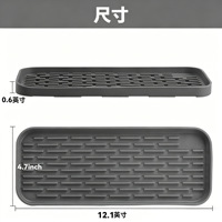 Tapis de drainage rectangulaire multifonction en gel de silicone, porte-savon de salle de bain, tapis d'évier, dessous de verre résistant à la chaleur, plateau anti-goutte