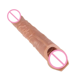 <span class=keywords><strong>Dildo</strong></span> in Silicone di Alta Qualità e Guaine per Preservativi, Giocattoli Sessuali Riutilizzabili e Lavabili per l'Ingrandimento del Pene Maschile - Product Image 4