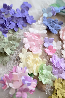 Fleur en satin à quatre pétales faite à la main de 2,9 cm pour robe de demoiselle d'honneur, accessoires de vêtements DIY