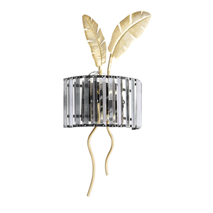 PW24008 Inno Casa New 110-240V Matt Black Gold Metal Clear Crystal Modern Decorative <b>Wall</b> Lamp 3000K Warm <b>Light</b> for Living Room - Product Image 2