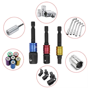 7 buah adaptor Driver sudut 105 derajat, Set adaptor soket Impact 360 ° dapat diputar 1/<span class=keywords><strong>2</strong></span> "1/4" 3/8" - Product Image 6